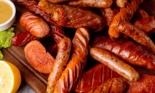 sausages set on the table