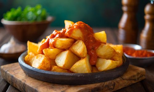 spanish-patatas-bravas-showcasing-golden-fried-potatoes-smothered-spicy-sauce